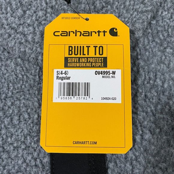 Carhartt Sherpa Fleece Snap Front Vest Womens Small S Relaxed Fit Gray Black NWT - Picture 12 of 16
